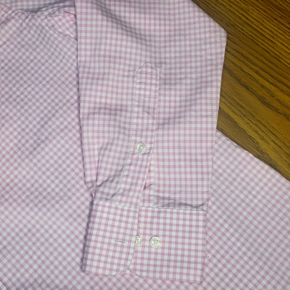 Tommy Hilfiger Pink Gingham Slim Fit Stretch Shirt XL 17 34/35  A66 - Picture 3 of 9